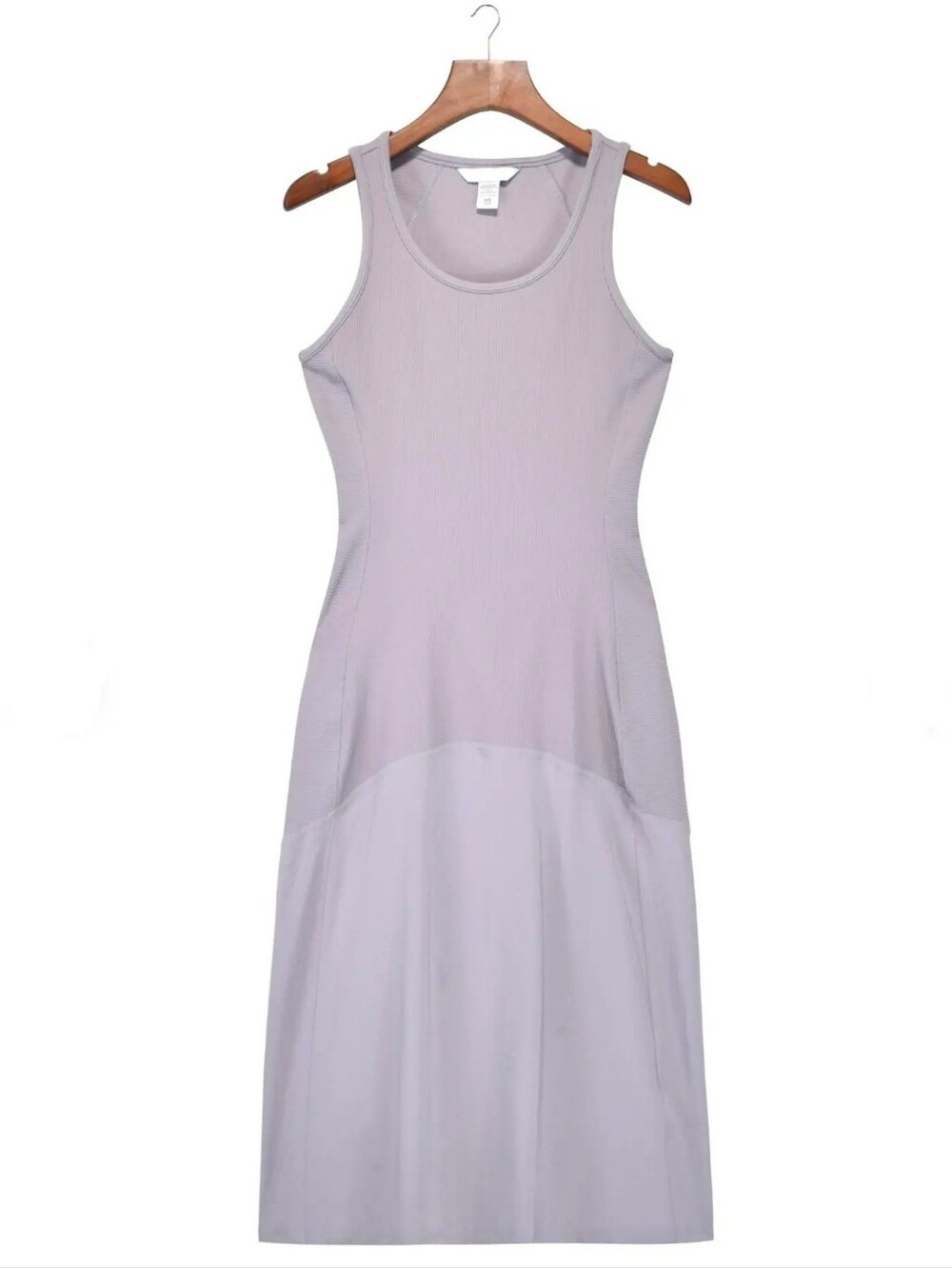 NEW Athleta Ribbed Fit Flare Hybrid Athleisure Midi Dress Dusty Lilac